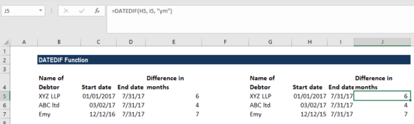 DATEDIF Function - Formula, Examples, How to Use DATEDIF