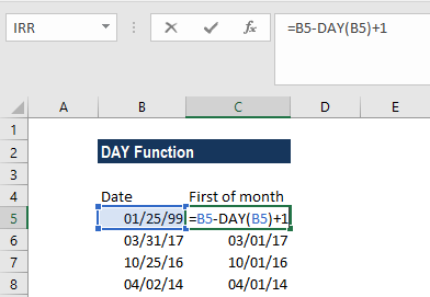 DAY Function - Example 3a