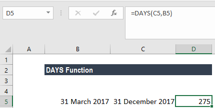DAYS Function 2