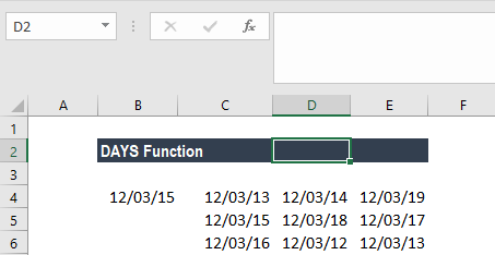 DAYS Function - Example 3