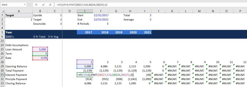 Debt Schedule - Step 6