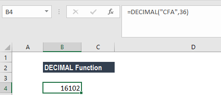 DECIMAL Function - Example 1