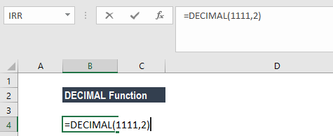 DECIMAL Function - Example 2