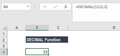 DECIMAL Function - Example 2a