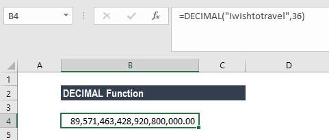 DECIMAL Function - Example 4a