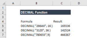 DECIMAL Function - Overview, Formula, Example