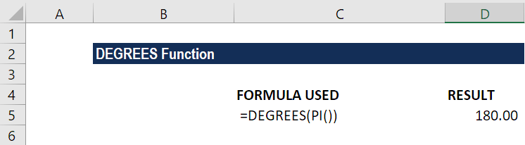 DEGREES Function - Example