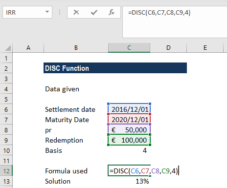 DISC Function - Example 2a