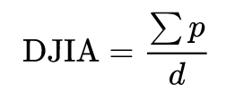 Dow Divisor - Formula