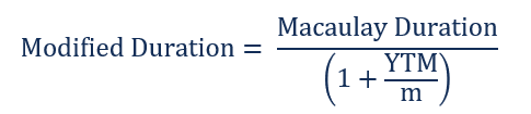 Modified Duration - Formula