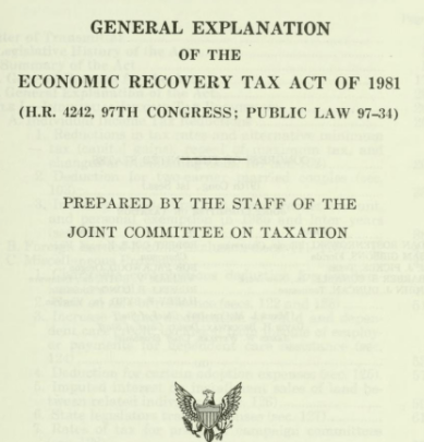 Economic Recovery Tax Act of 1981 (ERTA)