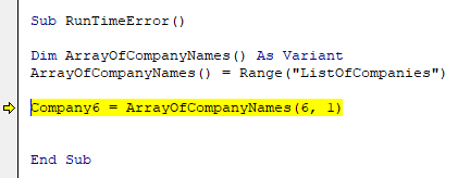 Runtime Error - Example 2a