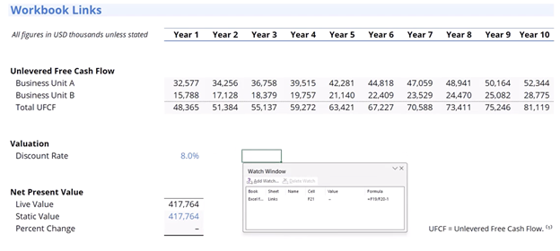 Excel Functions for Data Preparation - Watch Window