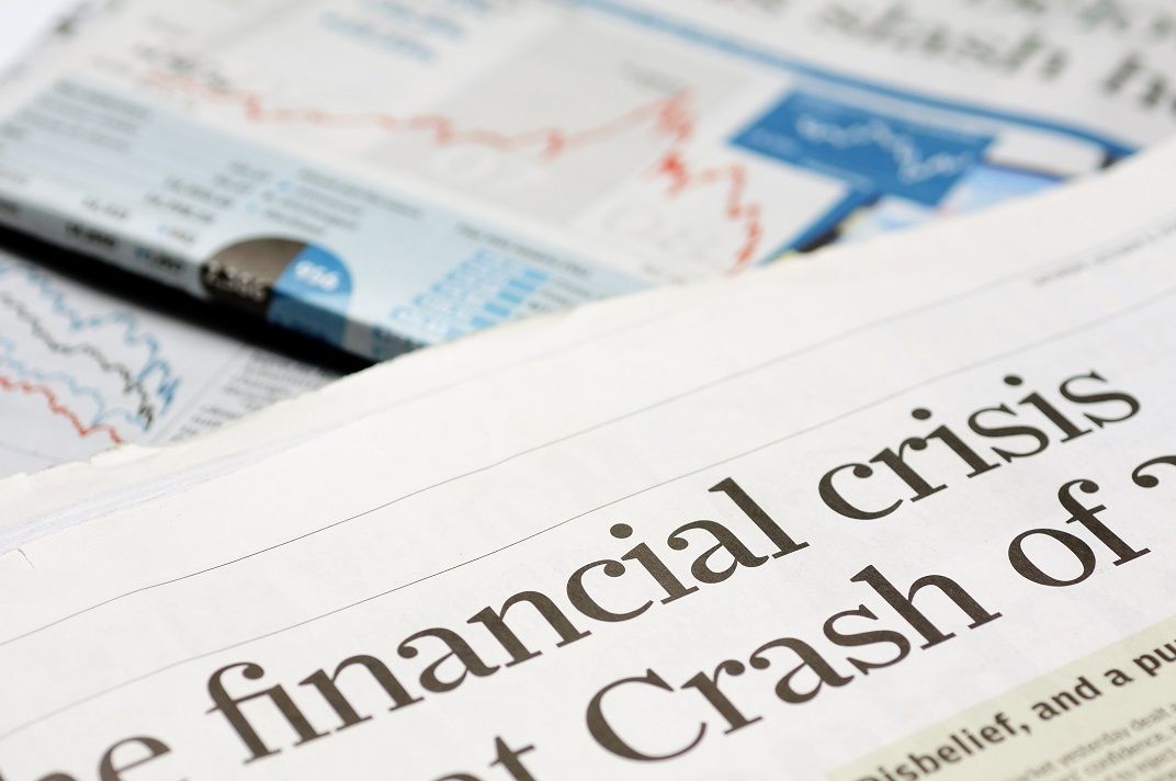Financial Crisis headline on a newspaper