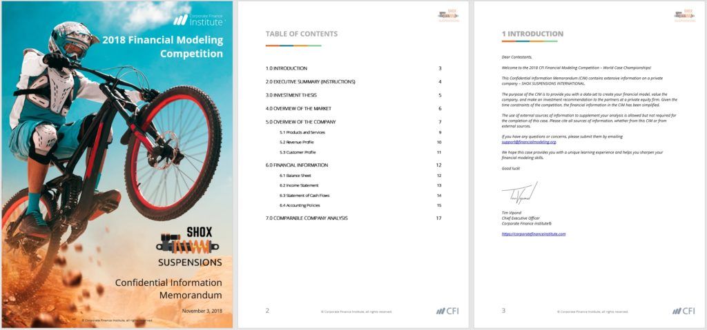CFI's financial modeling competition