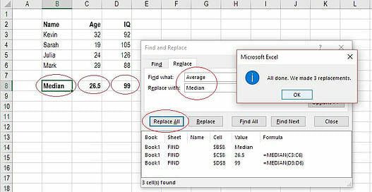 How to Find and Replace in Excel