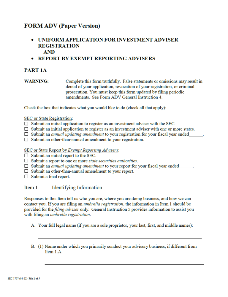 What You Should Know About Form ADV
