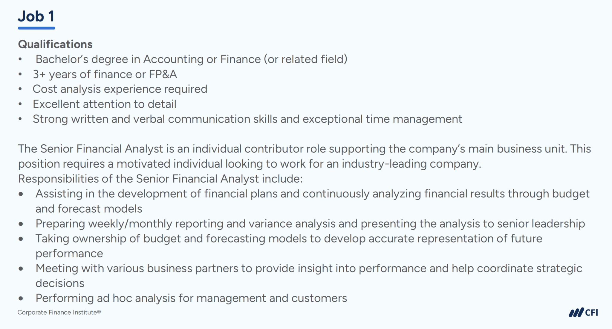 What FP&A Job Descriptions Reveal About Analyst Roles | CFI