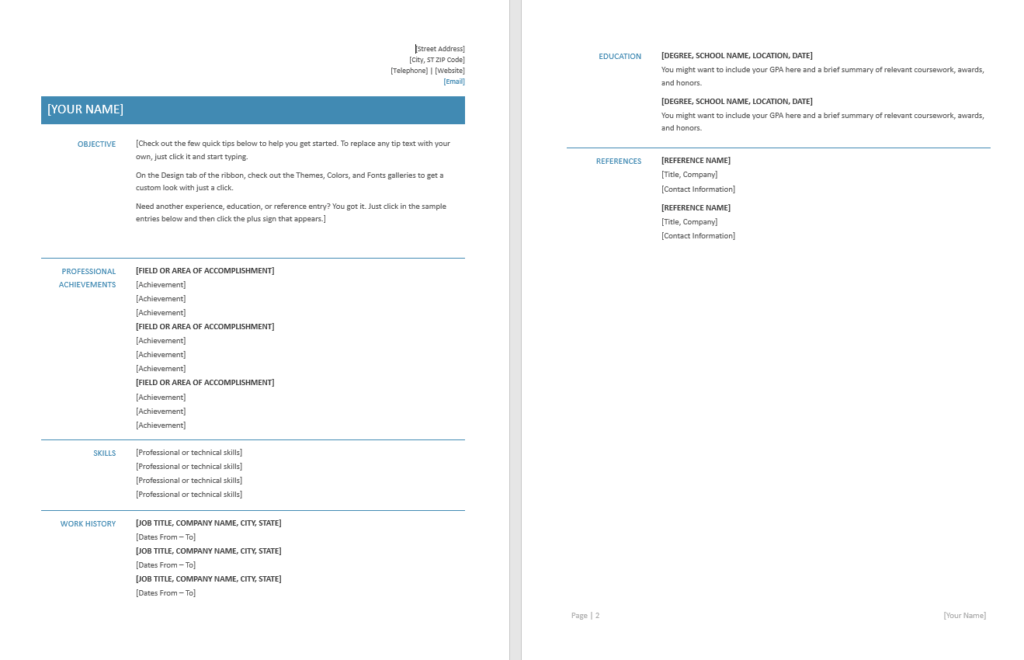 Functional Resume Template