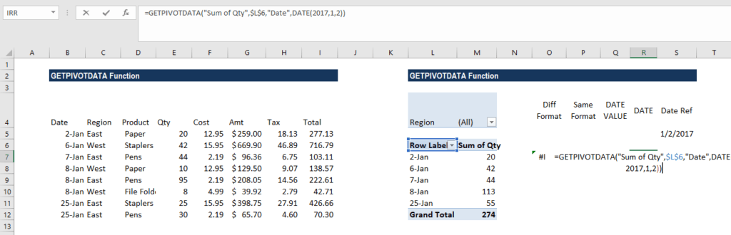 GETPIVOTDATA Function - Example 2g