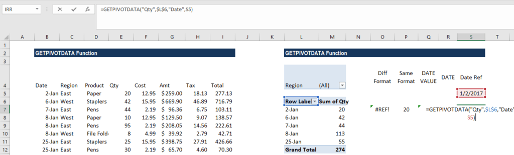 GETPIVOTDATA Function - Example 2i