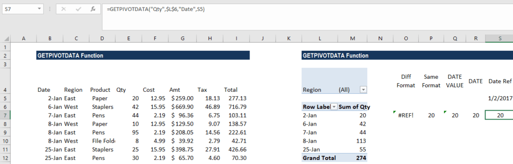 GETPIVOTDATA Function - Example 2i