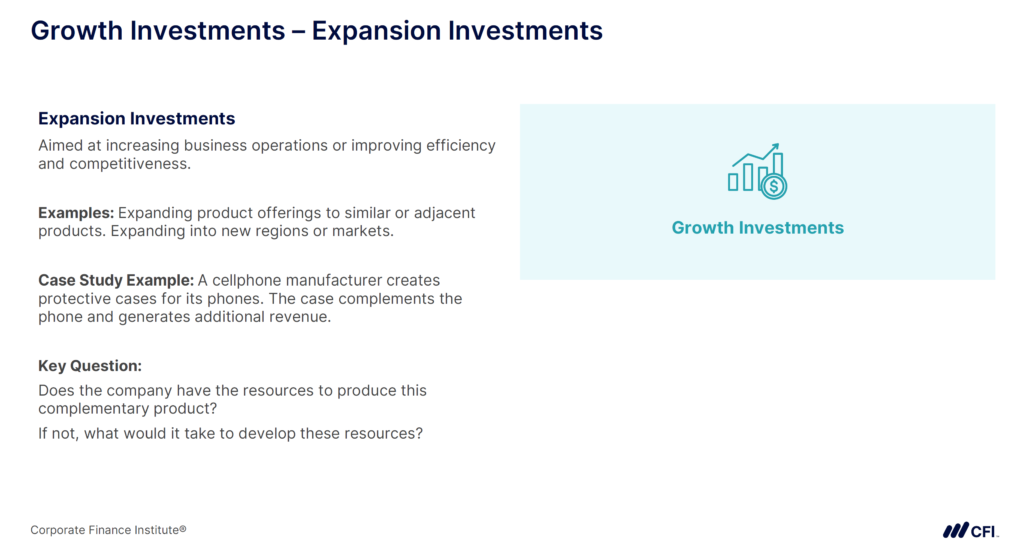 Growth Investments - Expansion Investments