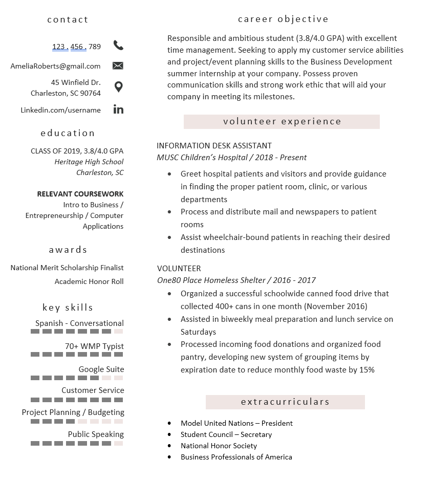 High School Resume - Template