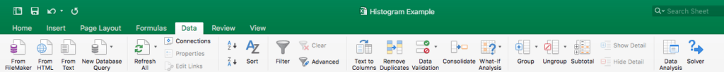 Creating a histogram - Step 1