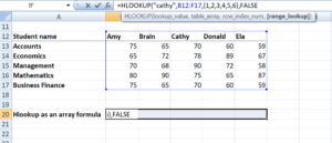 HLOOKUP to return multiple values from a single Horizontal LOOKUP - FALSE result