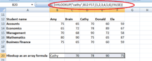 HLOOKUP to return multiple values from a single Horizontal LOOKUP - Result