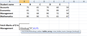 HLOOKUP table_array