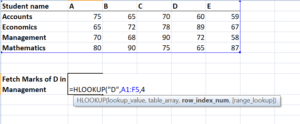 HLOOKUP row_index_num
