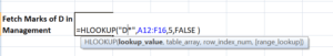 HLOOKUP - Fetch marks of D in Management
