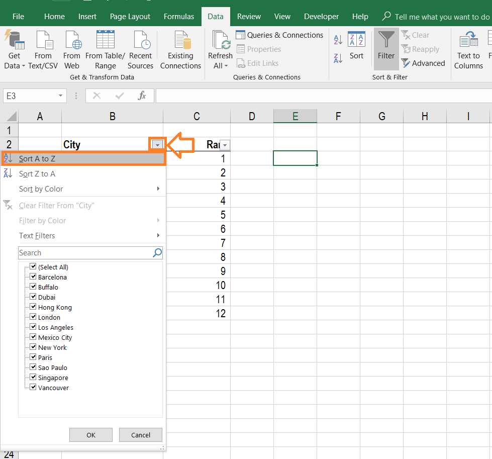 alphabetize in excel for mac