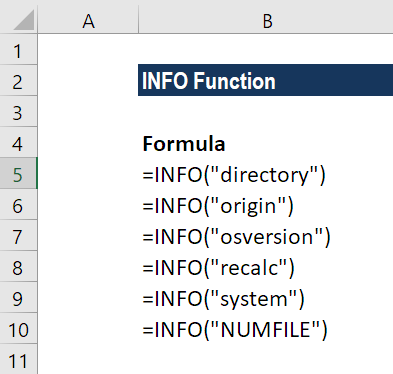 INFO Function - Get the Operating System & Excel Release Version