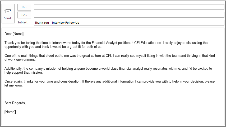 after interview follow up email