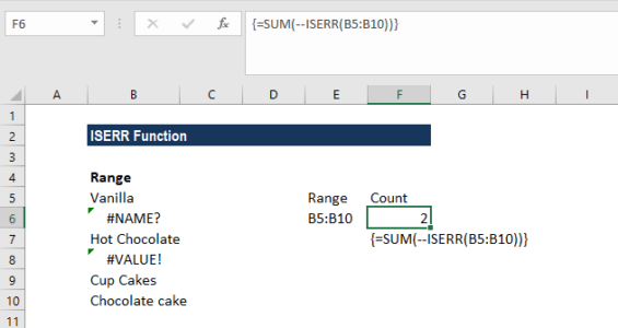 ISERR Function - Excel Formula, Examples, How To Use It