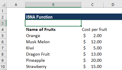 ISNA Excel Function