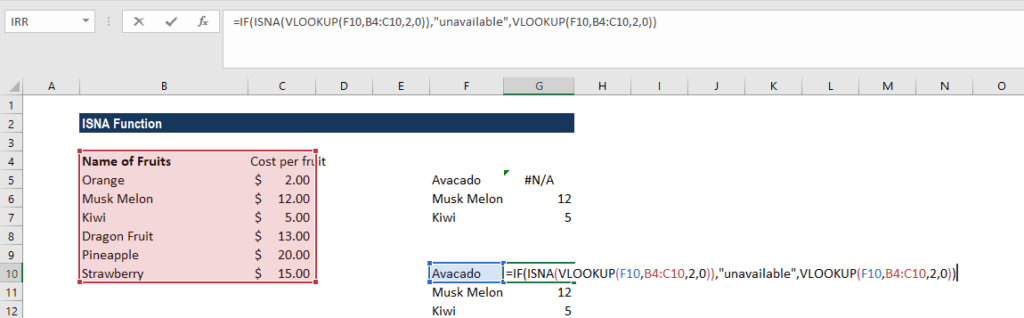 ISNA Function - Example 1a