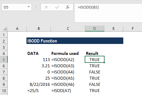 ISODD Function - Formula, Examples, Find Odd Numbers in Excel