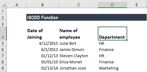 ISODD Function - Example 2