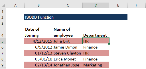 ISODD Function - Example 2d