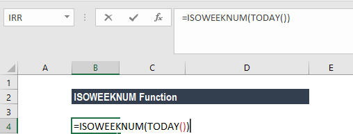 ISOWEEKNUM Function - Example 3