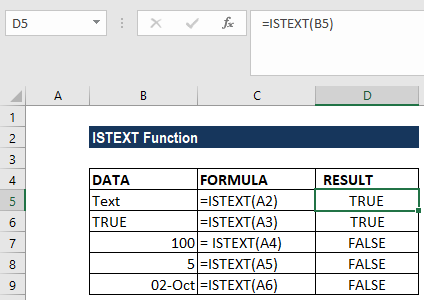 ISTEXT Function - Example 1