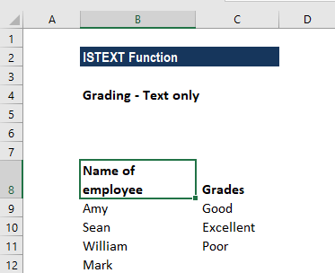 ISTEXT Function - Example 2