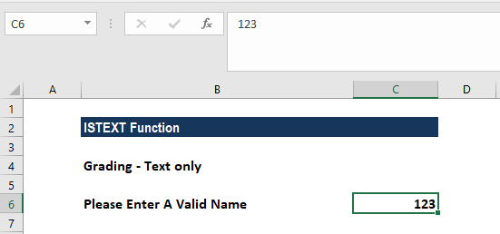 ISTEXT Function - Example 3a