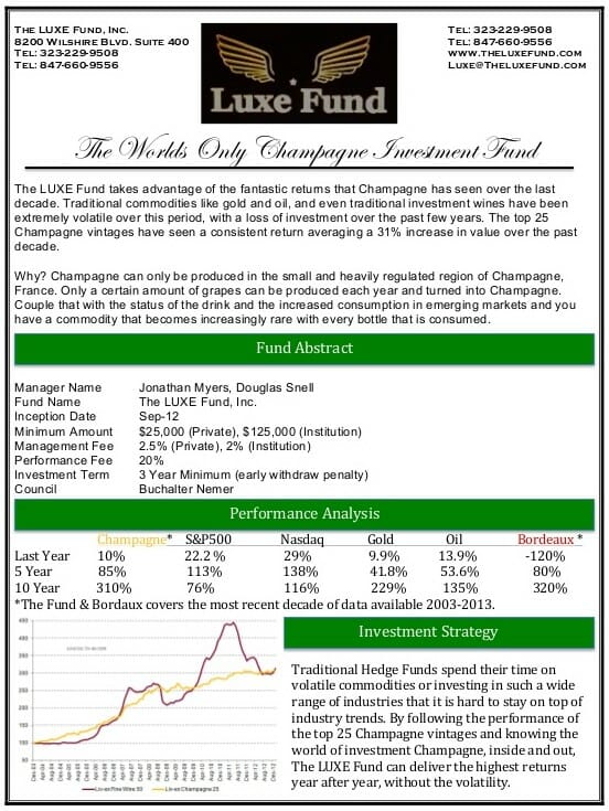 Greensheet marketing document