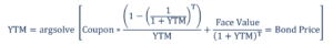 Matrix Pricing - YTM from Bond Price, Coupon, and Face Value