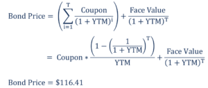 Matrix Pricing - Bond Price Formula calculation Step 3